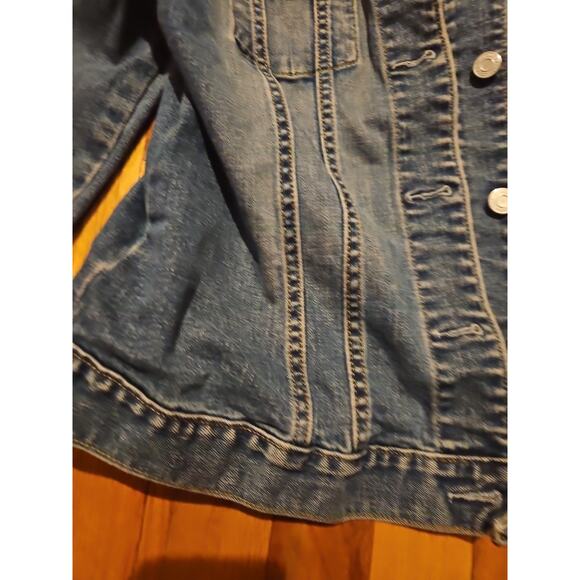 Gap Women's Blue Jeans Jacket Stretch, L Wash Denim Y2K Vintage 2009 - Picture 8 of 16